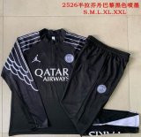2025-2026 Paris Saint-Germain club black soccer uniforms with Long Trousers B2573