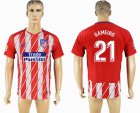 2017-2018 Atletico Madrid #21 GAMEIRO thailand version red white soccer jersey home
