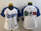 Women 2025 Nike Los Angeles Dodgers blank white blue fashion majestic baseball jerseys Sakura plate 01