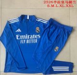 2025-2026 Real Madrid Club Club blue soccer uniforms with Long Trousers B2570