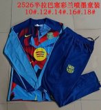 2025-2026 Barcelona club blue kid Soccer uniforms with Long Trousers E25202
