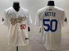 Los Angeles Dodgers #50 Mookie Betts white Nike majestic baseball Jersey-BD