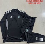 2025-2026 Ahli club black soccer uniforms with Long Trousers B25123