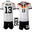 2026 World Cup Germany Team #13 MULLER white black kid soccer jerseys home