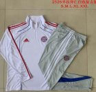 2025-2026 Bayern Munich white gray soccer uniforms with Long Trousers B2556
