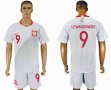 2018 world cup Poland Team LEWANDOWSKI #9 white soccer jersey home