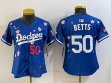 Youth 2025 Nike Los Angeles Dodgers 50 Mookie Betts blue fashion majestic baseball jerseys Sakura plate