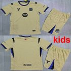 2025-2026 Barcelona club beige blue kid soccer jerseys away