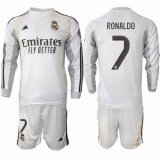 2025-2026 Real Madrid club #7 RONALDO white long sleeves soccer jerseys home