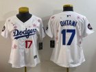 Women 2025 Nike Los Angeles Dodgers #17 Shohei Ohtani white fashion majestic baseball jerseys Sakura plate