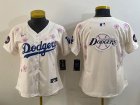 Women 2025 Nike Los Angeles Dodgers beige majestic baseball jerseys Sakura plate 04