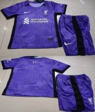 2023-2024 Liverpool club purple kid soccer jerseys