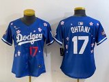Youth 2025 Nike Los Angeles Dodgers #17 Shohei Ohtani blue fashion majestic baseball jerseys Sakura plate
