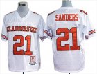 Oklahoma State Cowboys #21 Barry Sanders M&N white color jersey