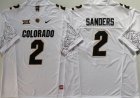 Colorado Buffaloes #2 Shedeur Sanders white college football jerseys-PNS 01
