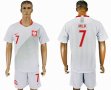2018 world cup Poland Team #7 MILIK white soccer jersey home