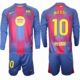 2025-2026 Barcelona club #10 MESSI blue long sleeves soccer jerseys home