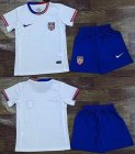 2024-2025 United States Team white blue kid soccer Jerseys home