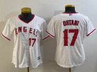 Youth Los Angeles Angels #17 Shohei Ohtani white majestic baseball jersey