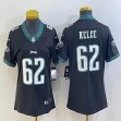 Women Nike Philadelphia Eagles #62 Jason Kelce black Color Rush Limited Jersey