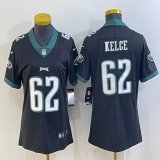 Women Nike Philadelphia Eagles #62 Jason Kelce black Color Rush Limited Jersey