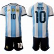 2026 World Cup Argentina Team #10 MESSI white skyblue soccer jerseys home