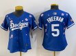 Youth 2025 Nike Los Angeles Dodgers #5 Freddie Freeman blue fashion majestic baseball jerseys Sakura plate 01