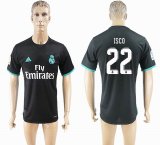 2017-2018 Real Madrid thailand version #22 ISCO black soccer jersey away