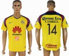 2018-2019 America club thailand version #14 R.SAMBUEZA yellow soccer jersey home