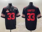 Ohio State Buckeyes #33 Jack Sawyer black college football jerseys with 2025 championship patch