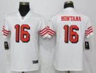 Women Nike San Francisco 49ers 16 Montana Nike White Color Rush Vapor Untouchable Player Jersey