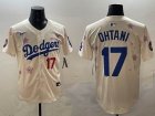 2025 Nike Los Angeles Dodgers #17 Shohei Ohtani beige fashion majestic baseball jerseys Sakura plate 02
