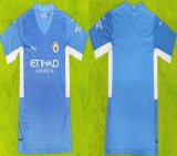 2021-2022 Manchester City club thailand version skyblue white soccer jersey home