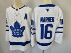 Toronto Maple Leafs #16 Mitch Marner white hockey jersey with A patch