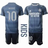 2025-2026 Real Madrid club #10 MODRIC blue kid soccer jerseys away