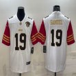 Nike 49ers #19 Deebo Samuel white red Color Rush Limited Jersey 75th -BD