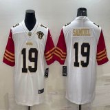 Nike 49ers #19 Deebo Samuel white red Color Rush Limited Jersey 75th -BD