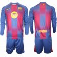 2025-2026 Barcelona club blue long sleeves soccer jerseys home
