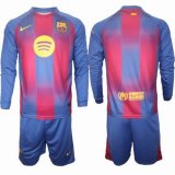 2025-2026 Barcelona club blue long sleeves soccer jerseys home