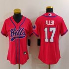 Women Buffalo Bills 17# Josh Allen red nike baseball jerseys Joint name-BD