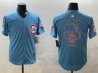 Nike Chicago Cubs Caray skyblue majestic MLB baseball jerseys Joint name-BD