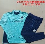 2025-2026 Marseilles club green navy soccer uniforms with Long Trousers B25126