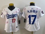 Youth 2025 Nike Los Angeles Dodgers #17 Shohei Ohtani white fashion majestic baseball jerseys Sakura plate 03