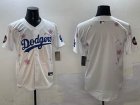 2025 Nike Los Angeles Dodgers blank white fashion majestic baseball jerseys Sakura plate