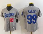 Women Los Angeles Dodgers #99 Kelly Nike gray majestic baseball Jersey-BD 03