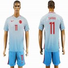 2016 Turkey team SAHAN #11 skyblue soccer jersey away