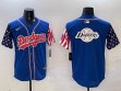 2025 Nike Dodgers blue usa flag baseball jerseys Joint name 04
