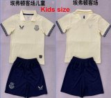 2025-2026 Everton club beige navy kid soccer jerseys second away