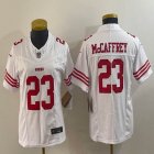 Women Nike San Francisco 49ers #23 Christian McCaffrey white Color Rush Limited Jersey-BD 03