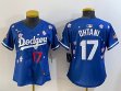 Women 2025 Nike Los Angeles Dodgers #17 Shohei Ohtani blue fashion majestic baseball jerseys Sakura plate